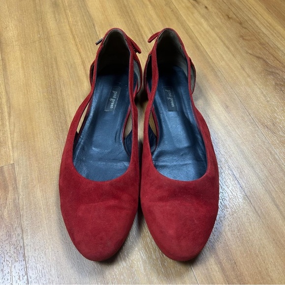 Paul Green Women’s  Red Suede Loafers Elegant Slip-On Flats - Picture 1 of 11